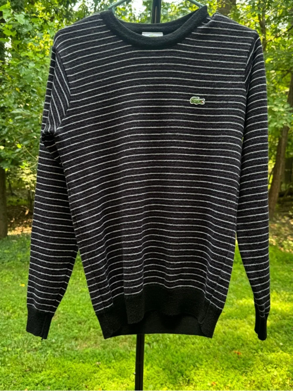 Mens Striped Lacoste Sweater- Sweatshirt Crewneck Jumper Top No Tag (read)